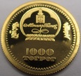 Mongolia 2005 Puchacz bubo bubo 1000 Togrog  1,24g moneta złota UNC