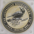 AUSTRALIA 1995 Kookaburra 1 oz Ag 999 uncja srebra