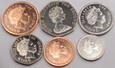 FALKLANDY różne roczniki zestaw 6 monet UNC