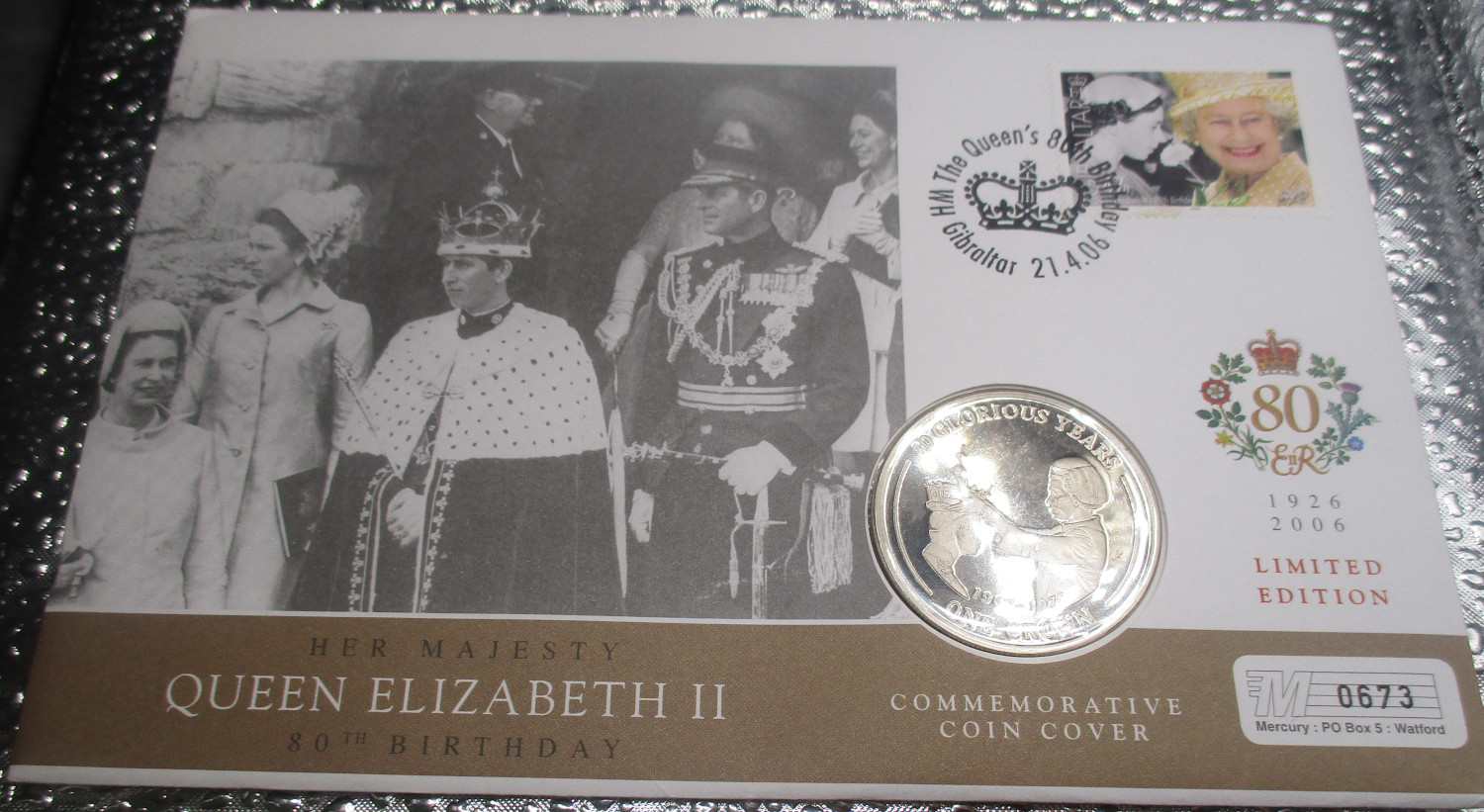 GIBRALTAR 2006 Elżbieta II 80 rocznica urodzin 1 crown UNC
