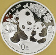 CHINY 2024 Panda 30g Ag 999 10 yuan UNC