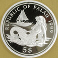 PALAU 1999 Marine Life Protection rekin 5 dolarów