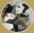 CHINY 2023 Panda 30g Ag 999 10 yuan UNC
