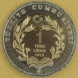 Turcja 2015 owca 1 Lira bimetal