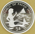 PALAU 1999 Marine Life Protection Manta 5 dolarów