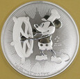 NIUE 2017 Disney Myszka Miki Mickey Mouse 1oz Ag 999 2 dolary