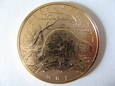 ROSJA 2008 Bóbr bobry 100 rubli Au 900 złota moneta #19.2233