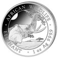 Słoń Somalijski 1 uncja srebra + kapsel