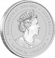 MONETA AUSTRALIJSKI LUNAR ROK SMOKA NIEBIESKI SMOK 1 UNCJA SREBRA
