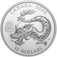 Canada: Lunar Year of the Dragon 1 uncja Srebra 2024 Proof 