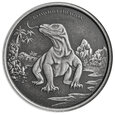 Tokelau: Komodo Dragon 1 uncja Srebra 2022 Antiqued Coin