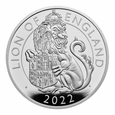 The Royal Tudor Beasts: Lion of England 1 uncja Srebra 2022 Proof 