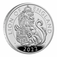 The Royal Tudor Beasts: Lion of England 1 uncja Srebra 2022 Proof 