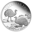 Australijski Emu 1 uncja Srebra 2020 Proof 