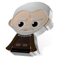 Star Wars - Chibi 'Count Dooku' kolorowany 1 uncja Srebra 2023 Proof