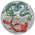 Chinese Myths and Legends Dragon & Koi niebiesko-czerwony 1 oz Ag 2023