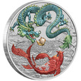 Chinese Myths and Legends Dragon & Koi niebiesko-czerwony 1 oz Ag 2023