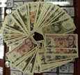 50,100,500 zł banknoty PRL z nadrukami 150 sztuk