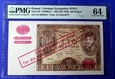 100 złotych 1934 z ORYGINALNYM przedrukiem GG PMG EPQ64
