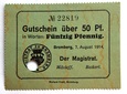 Bromberg, Bydgoszcz, Gutschein 50 pfennig 1914