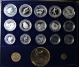 Zestaw monet srebrnych + 3 medale Sarajewo 1984