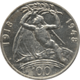 Nr 2282 - 100 koron 1948 Czechosłowacja - 30 r. Niepodległości