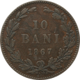 Nr 8904 - 10 bani 1867 Watt & Co Rumunia Karol I st.III