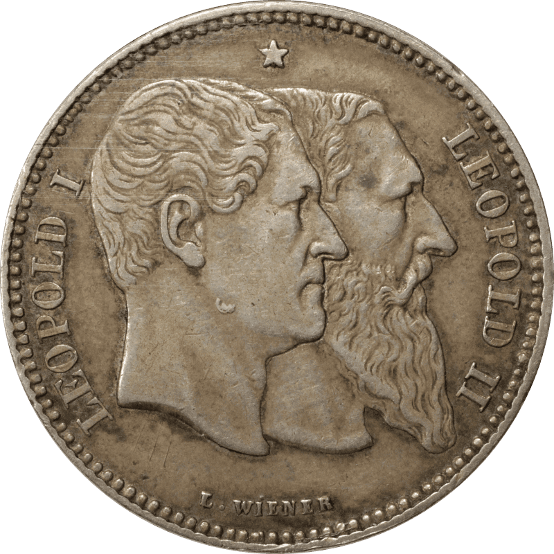 Nr 10577 - 2 franki 1880 Belgia - 50 lat Niepodległości