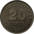 Nr 10986 - 20 centów 1950 Malaje