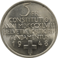 Nr 10705 - 5 franków 1948 Szwajcaria 100r. Konstytucji