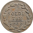 Nr 10693 - 3 soldi 1838 Ticino Szwajcaria