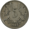 Nr 9066 - 5 kuruszy 1940 Turcja