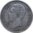 Nr 8993 - 5 peset 1871 (75) Hiszpania Amadeusz I st.III