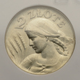 2 złote 1925 r. - Żniwiarka (z kropką) - Grading GCN MS60