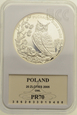 20 złotych 2005 r. - Zwierzęta świata - Puchacz - Grading GCN PR70