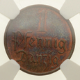 Wolne Miasto Gdańsk - 1 fenig 1937 r. - NGC MS62 RB