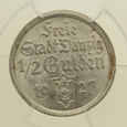 Wolne Miasto Gdańsk - 1/2 guldena 1927 r. - Grading PCGS MS62