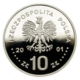 10 złotych 2001 r. - Jan III Sobieski (półpostać)