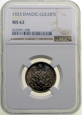 Wolne Miasto Gdańsk - 1 Gulden 1923 r. - Grading NGC MS62