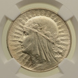 5 złotych 1933 r. - Głowa Kobiety - Grading NGC MS62