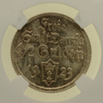 Wolne Miasto Gdańsk - 1/2 Guldena 1923 r. - Grading NGC MS62