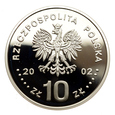 10 złotych 2002 r. - August II Mocny (popiersie)