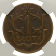 PRÓBA - 1 złoty 1929 r. - Brąz