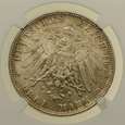 Niemcy - Bawaria - 3 Marki 1911 D - Luitpold - Grading NGC MS65