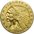 USA, 2 1/2 dolara, Głowa Indianina, 1909, Filadelfia