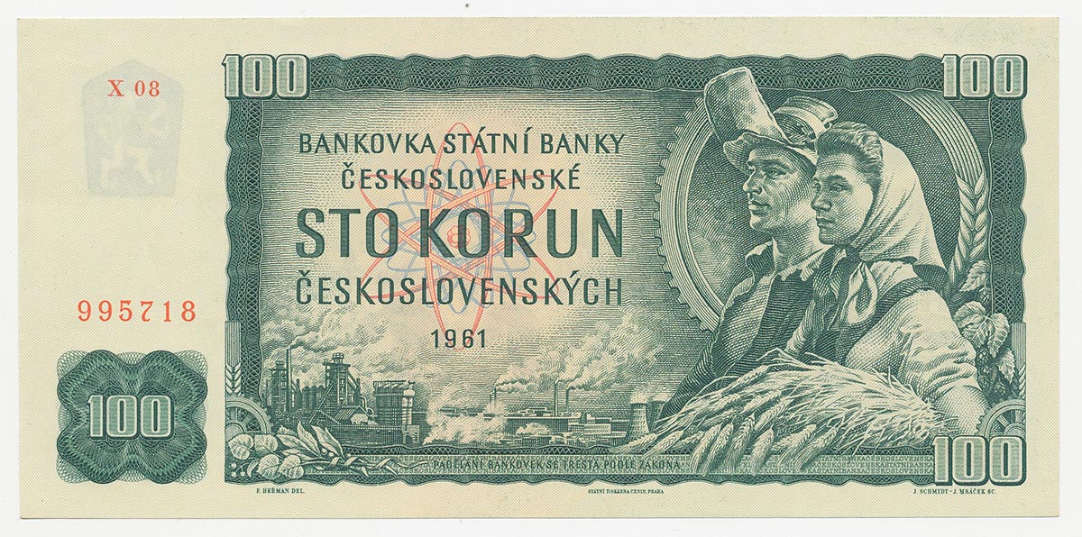 Banknot Czechosłowacja 100 koron 1961