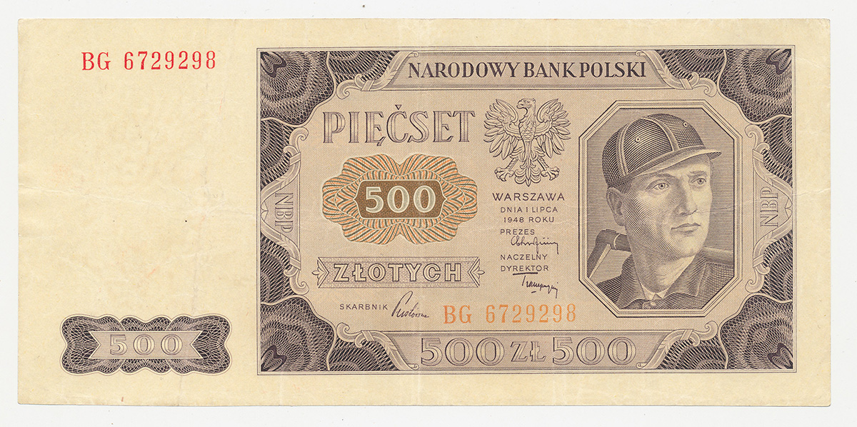 Polska Banknot 500zł 1948