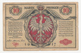 Polska Banknot 10 Marek Polskich 1917