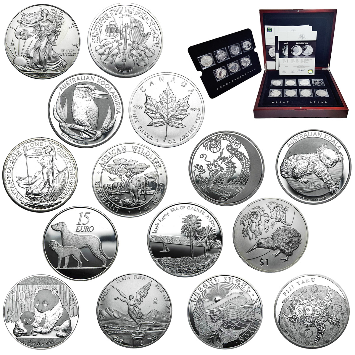 Zestaw 15 srebrnych monet 2012  Skarbnica Narodowa Fabulous 15