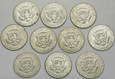 USA Zestaw 10 Srebrnych monet 1/2 Dolara Half Dollar  Kennedy